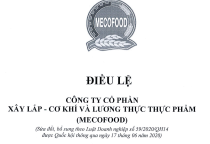 ĐIỀU LỆ CÔNG TY THEO LUẬT DOANH NGHIỆP 2020