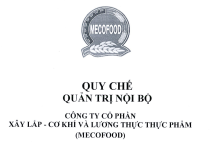 QUY CHẾ QUẢN TRỊ NỘI BỘ CÔNG TY