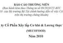 BÁO CÁO THƯỜNG NIÊN NĂM 2010