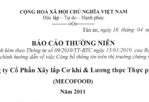 BÁO CÁO THƯỜNG NIÊN NĂM 2011